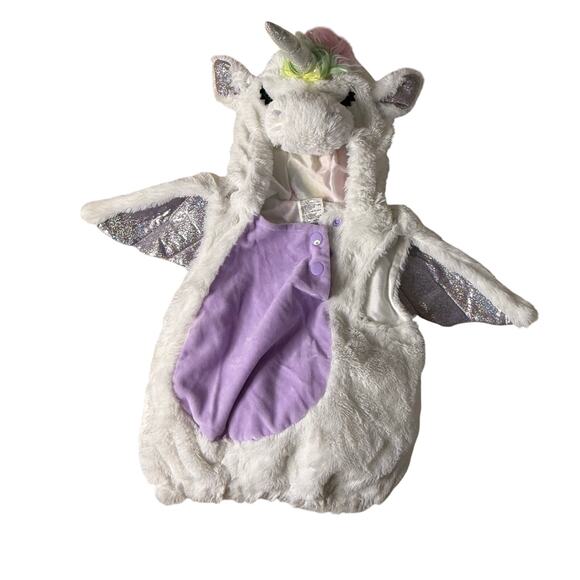 Baby Unicorn Costume 6–12 Months Plush with Rainbow Mane & Sparkly Wings - Picture 1 of 5